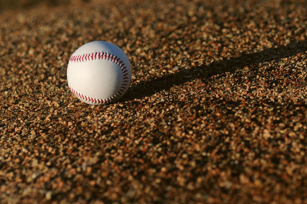 Baseball on the ground